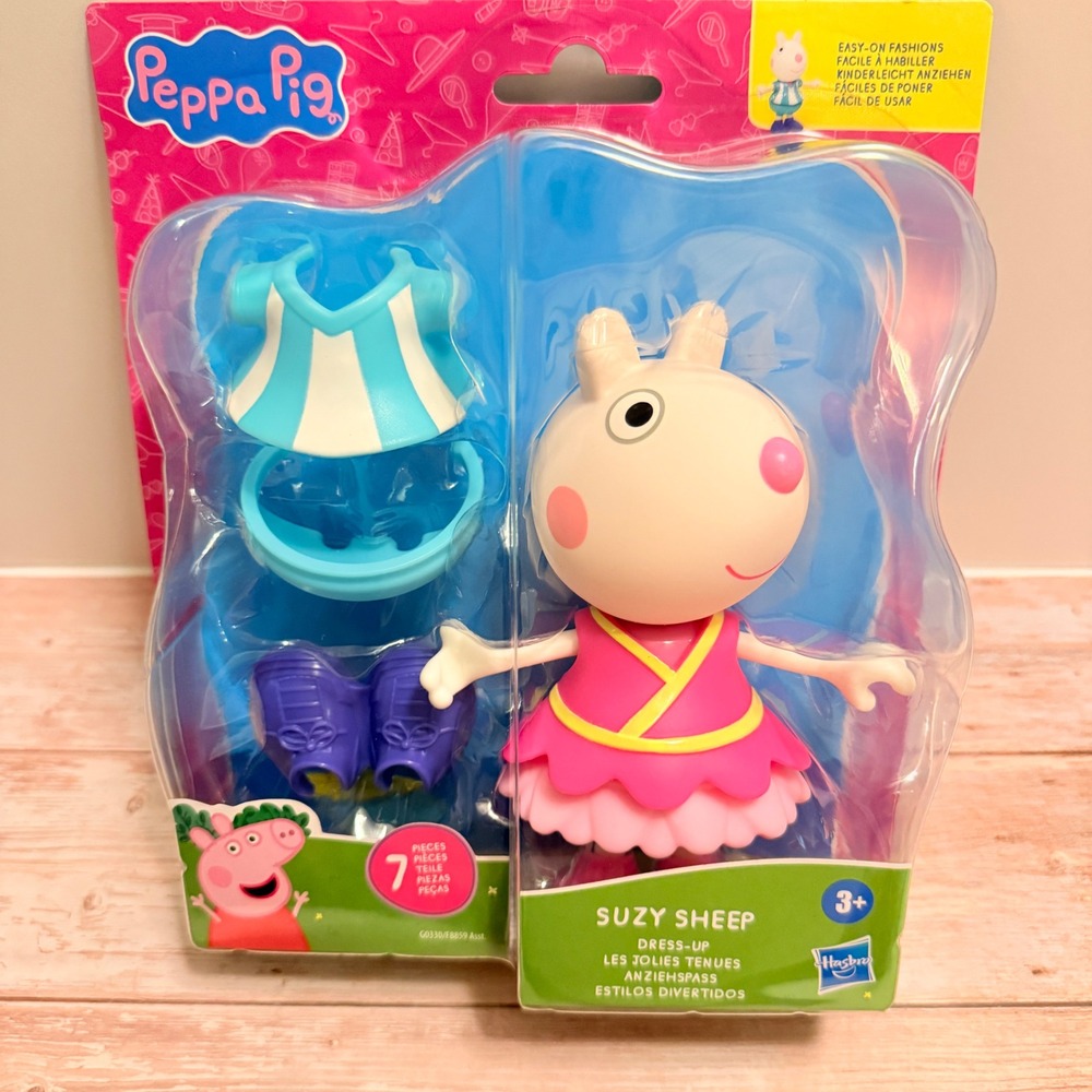 Hasbro Peppa Pig Suzy Sheep Dress-Up Kids Set Pink Blue New 7-Piece F8859